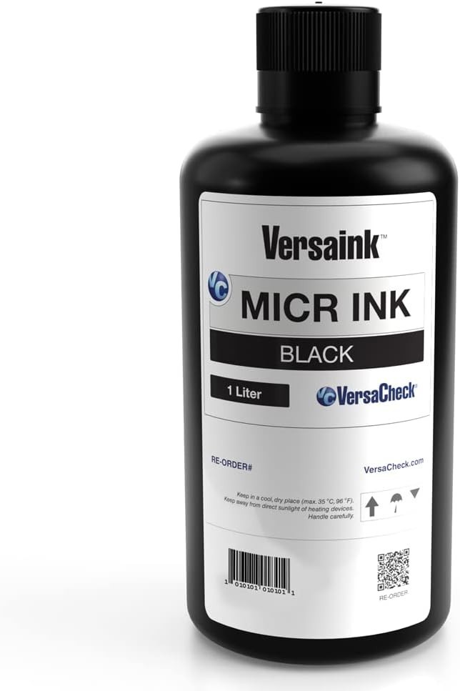 Versaink Nano Black MICR Ink - 1L – Magnetic Ink for Check Printers 1 Liter