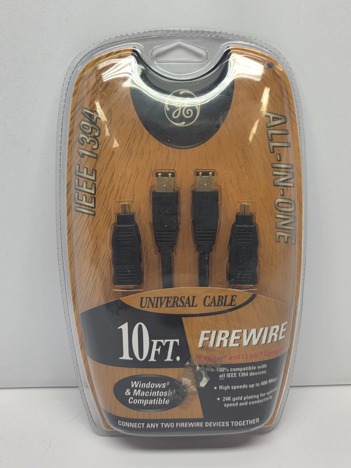 GE Firewire Universal Cable All-In-One 10 ft. IEEE 1394 3-in-1 -Brand new sealed