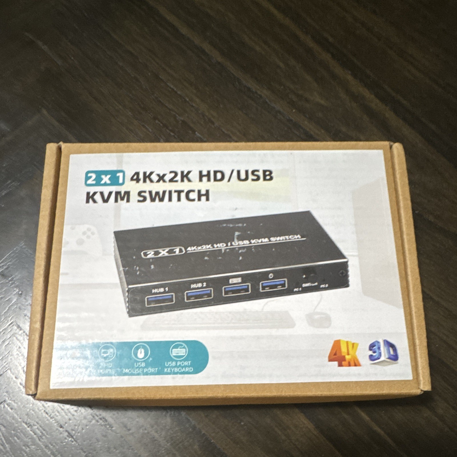 2x1 4K HDMI/USB KVM Switch Box, Black, Universal Compatibility