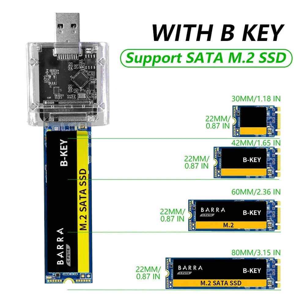 M.2 SSD Enclosure USB 3.0 5Gbps Case for SATA NGFF 2242 2260 2280 Adapter Box