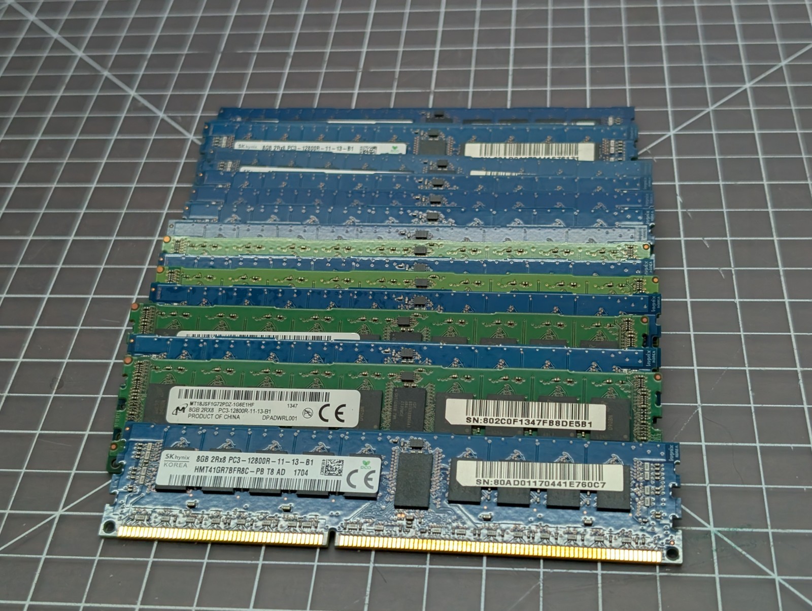 *Lot of 16x* 8GB Samsung 2Rx4 PC3-12800R DDR3 ECC Server Memory M393B1K70DH0