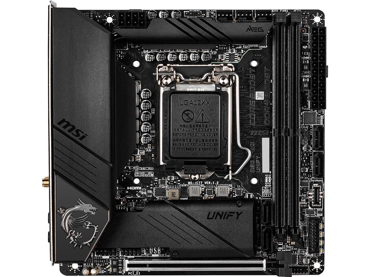 MSI MEG Z490I UNIFY LGA 1200 Intel Z490 SATA 6Gb/s Mini ITX Intel Motherboard