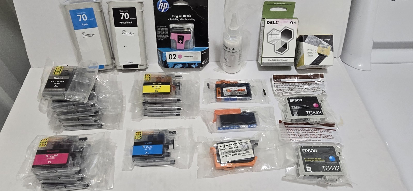 Huge Mixed Printer Ink Cartridge Lot 22 Pc - HP, Epson, Brother Compatible, Dell