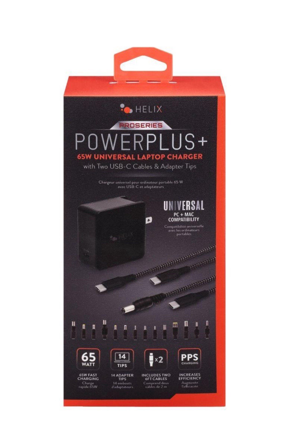 Helix "PowerPlus +" 65W Universal Laptop Charger (ETHNBC65U)