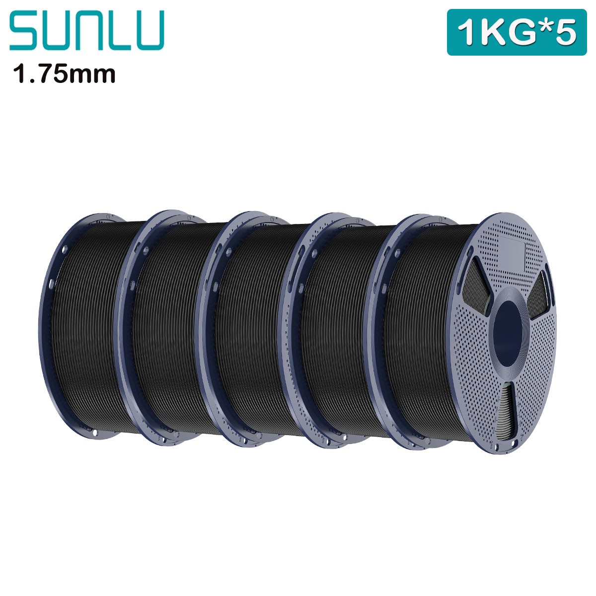 SUNLU 5KG PETG 3D Printer Filament 1.75mm PETG 1KG/ROLL +/-0.02mm Multicolor