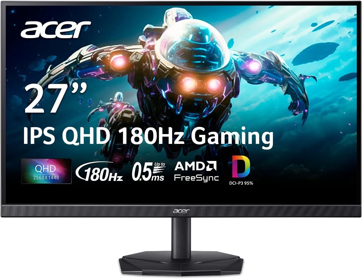 acer Nitro 27 Inch QHD 2560x1440 IPS Gaming Monitor 180Hz 0.5ms AMD FreeSync