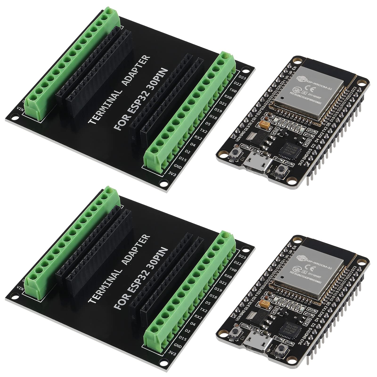 2 Sets ESPWROOM32 ESP32S Development Board CP2102 WiFi Bluetooth Dual Core