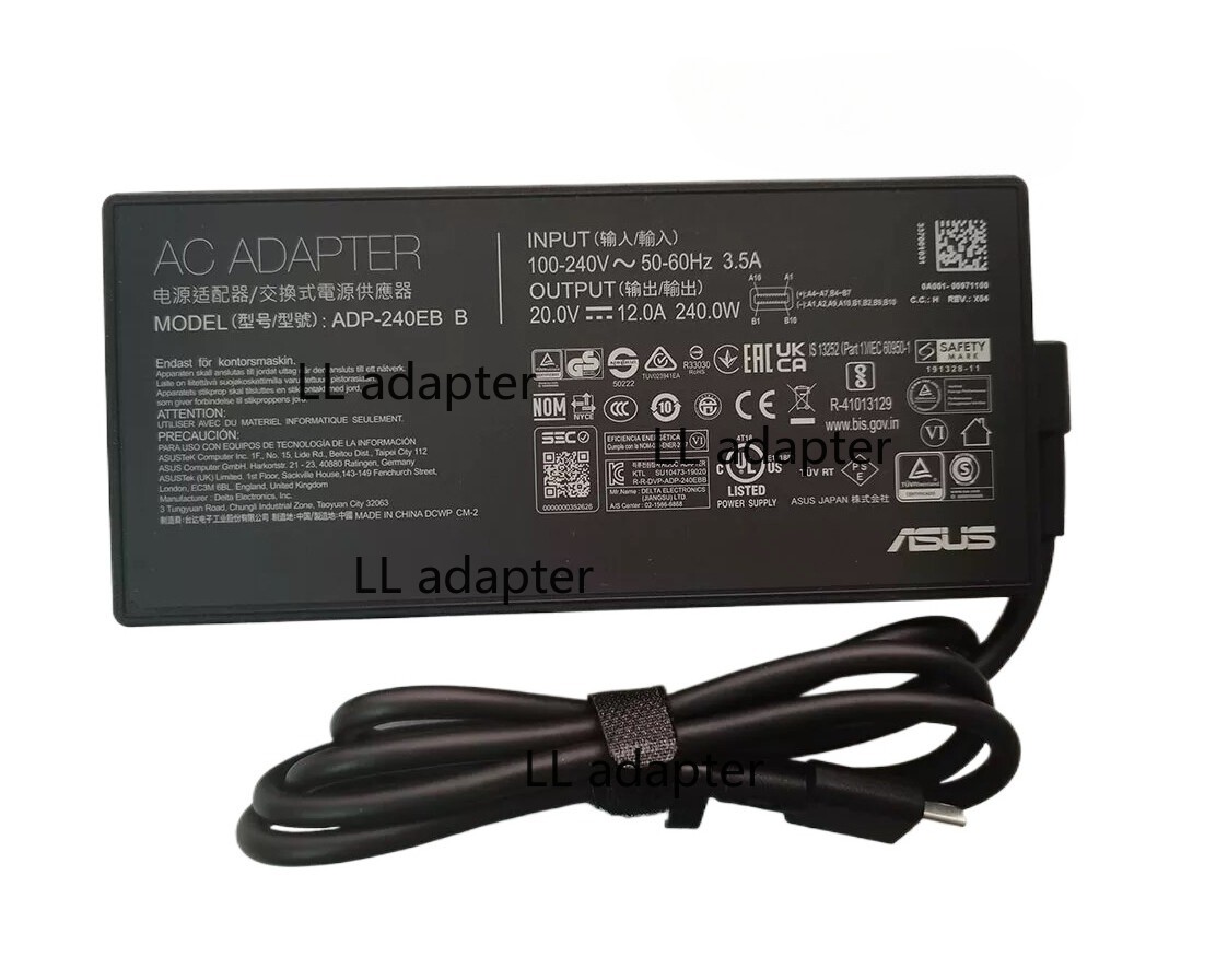 Original 20V 12A 240W AC Adapter Charger For ASUS ROG Zephyrus G16 GU605MZ-XS96