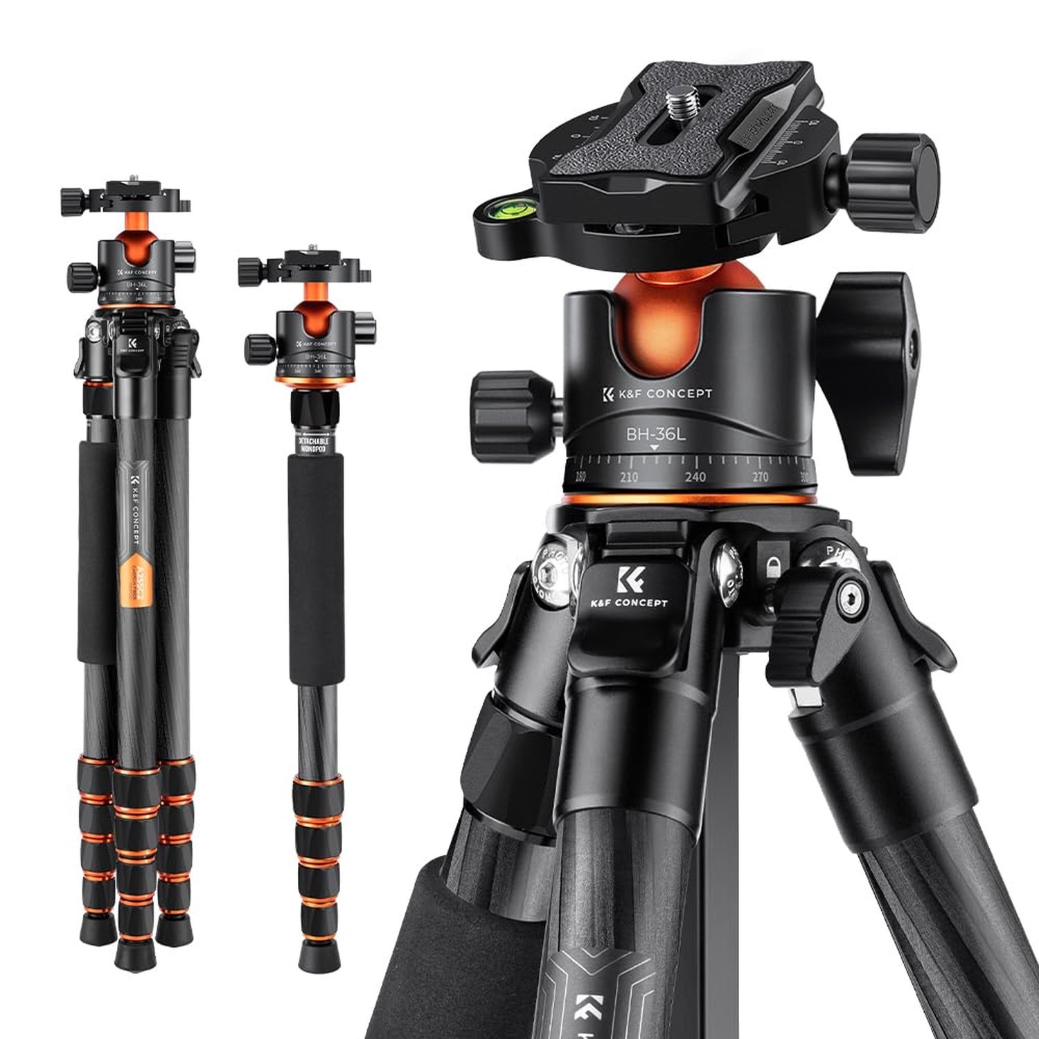K&F CONCEPT 62" Carbon Fiber Camera Tripod,Portable Compact Tripods... Fast Ship