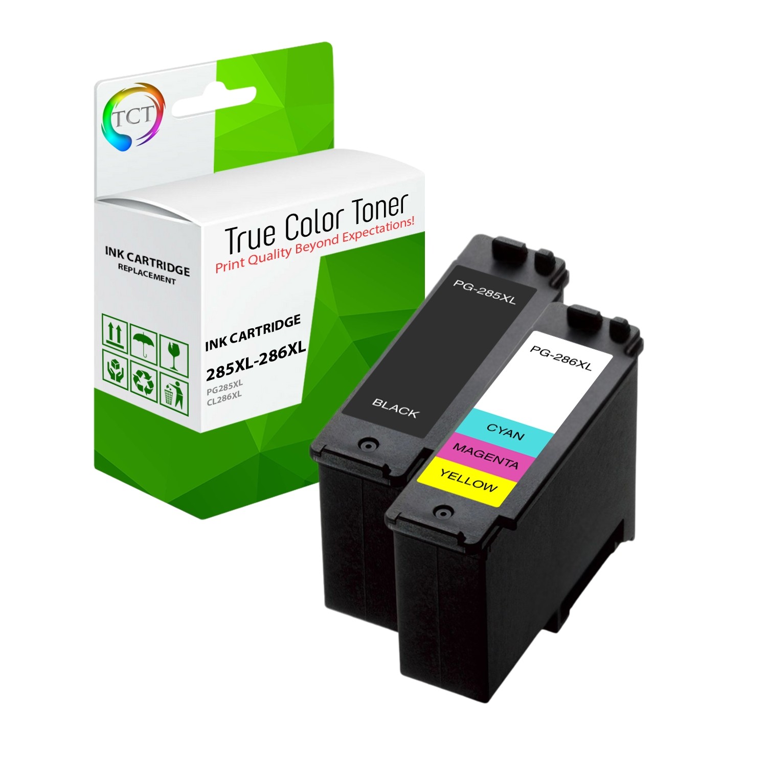 2PK TCT Premium PG285XL CL286XL for Compatible Canon PIXMA TR7820 Ink Cartridge