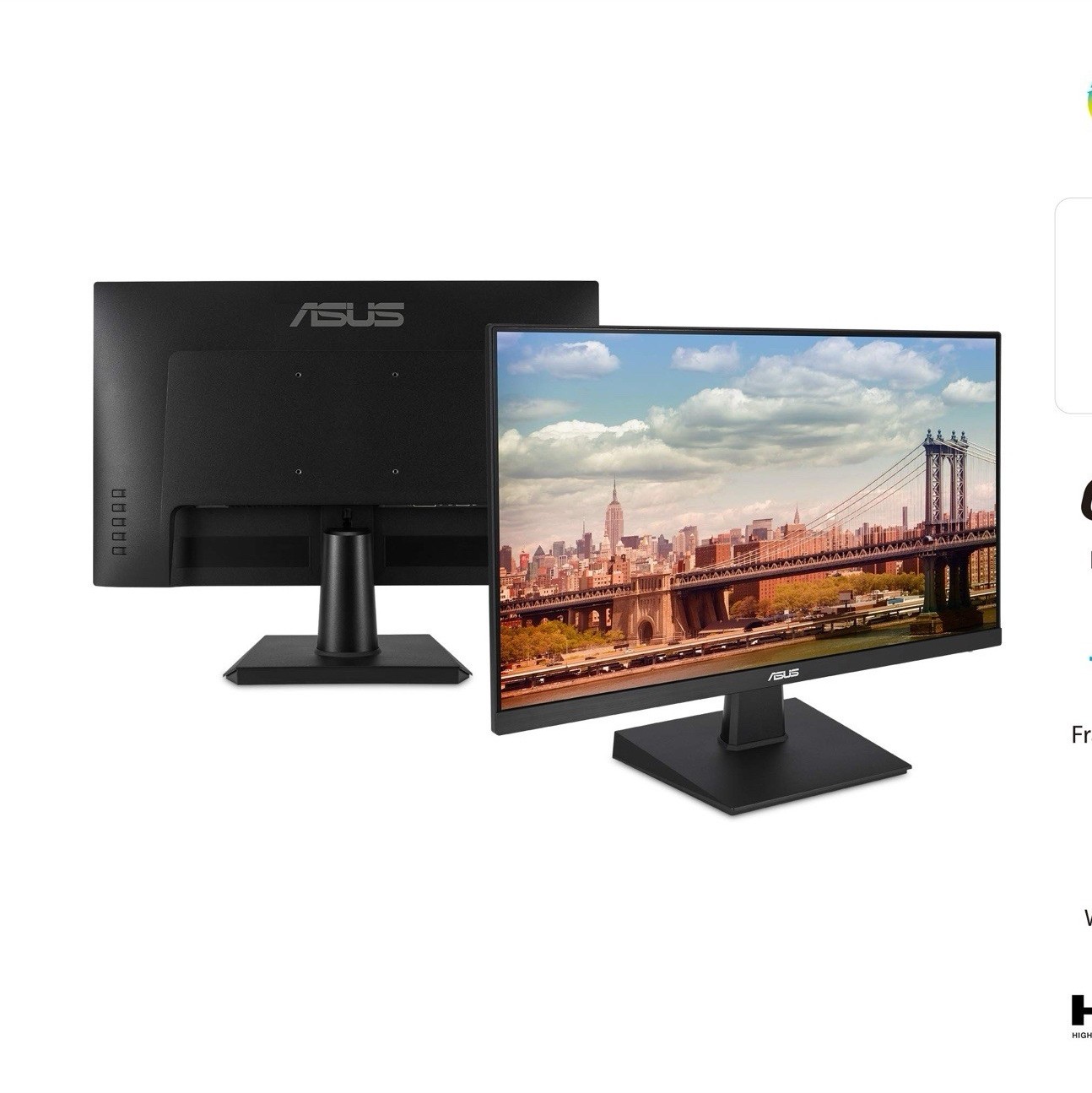 Dual ASUS Monitors Package (1 ASUS VA24E 23.8” + 1 ASUS VA24D 23.8”)