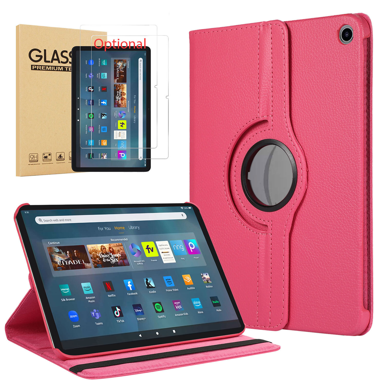 For Amazon Fire Max 11 Case 2023 Rotating Stand Cover with Auto Sleep Wake