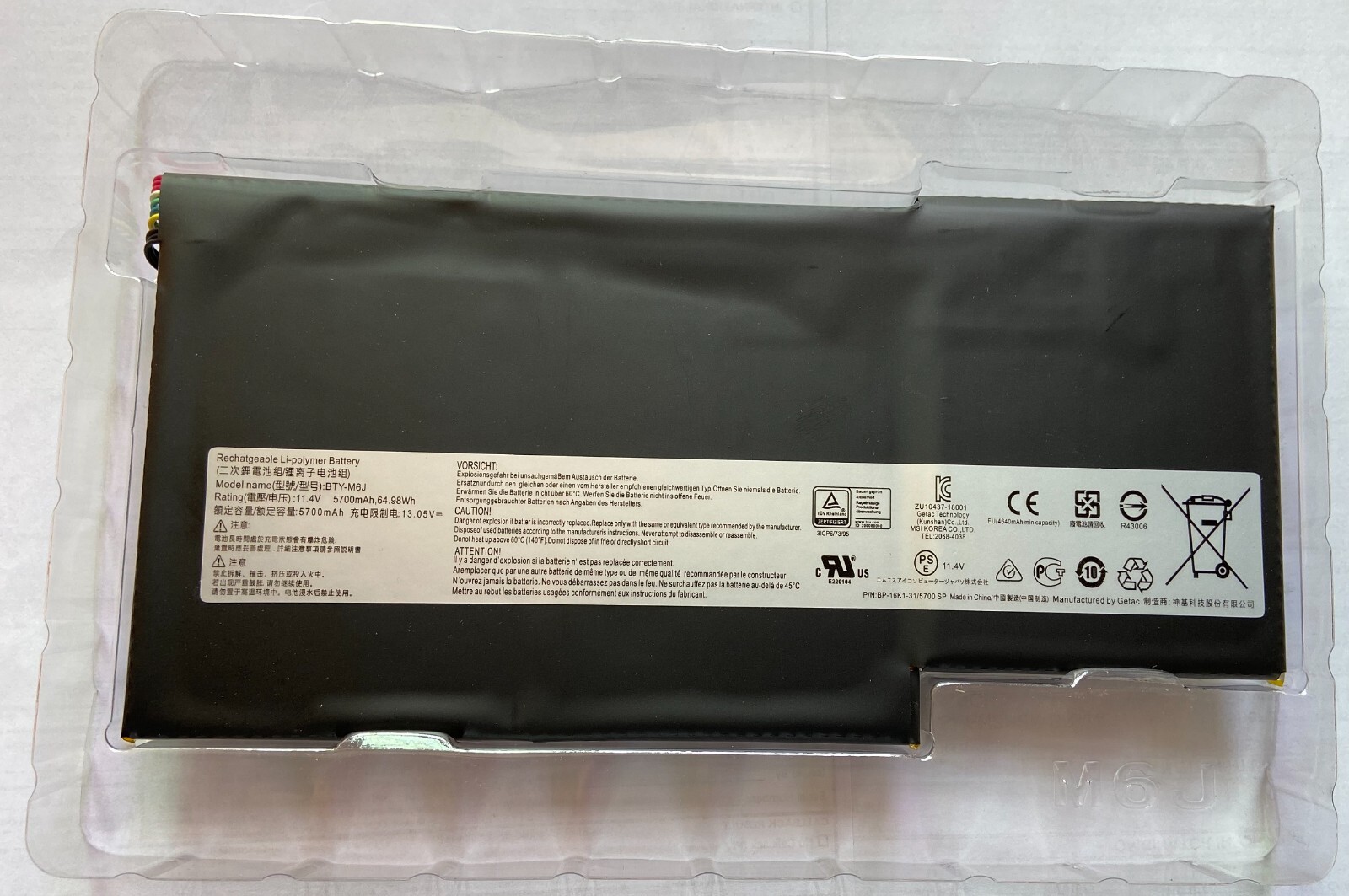 Genuine MSI BTY-M6J BTY-U6J Battery GS63 7RD 7RE 8RD 8RE 8RF GS63VR 6RF 7RF 7RE