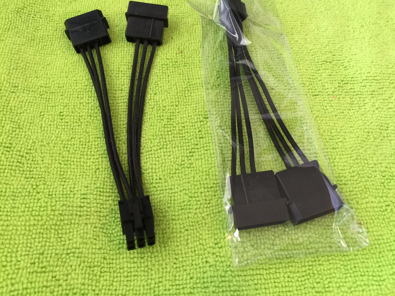 2 pcs Dual 4 Pin Molex to 6 Pin PCI Express Power Cable Adapters, ORIGINAL-EVGA