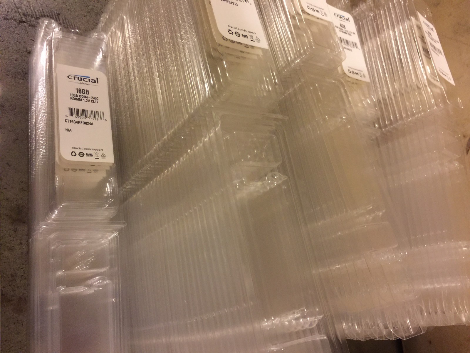 LOT 20 pcs CRUCIAL Anti Static PC SERVER Memory DIMM CASE FOR DDR DDR2 DDR4