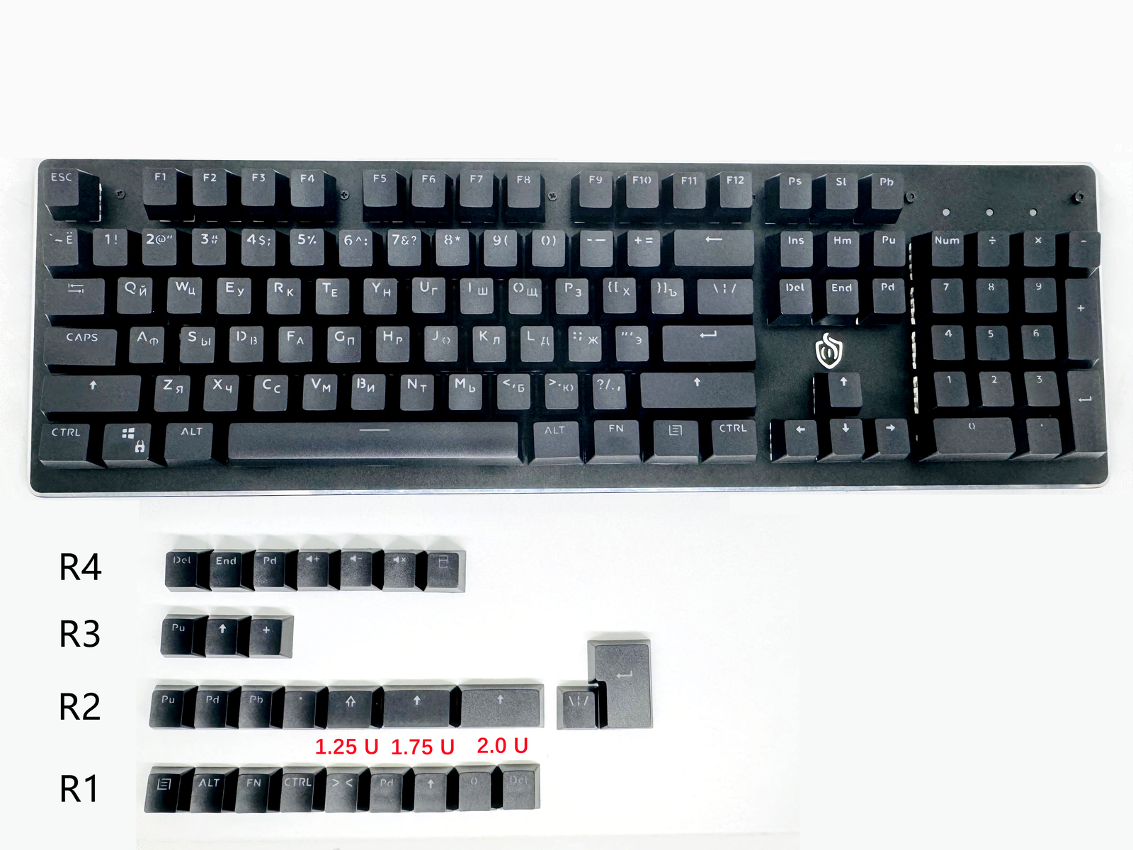 132 Keys Russian Backlit Keycaps Set Black OEM Keycap for MX Swittch Keyboards