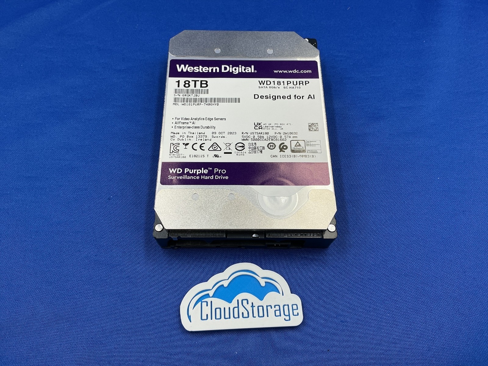 WD181PURP Western Digital Purple Pro 18TB 7200 RPM 512MB Cache SATA 6.0Gb/s 3.5"