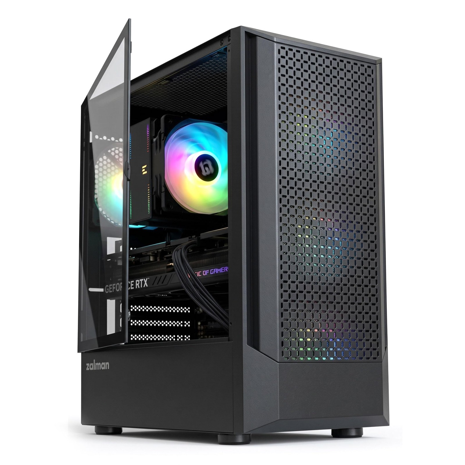 FIT Compact ATX Mid-Tower Desktop Gaming PC Case, 4X ARGB Fans