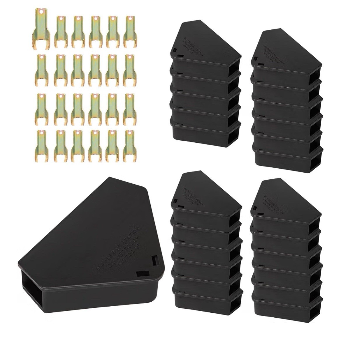 24 Pcs Mice Station with Key Triangle Mouse Station Reusable Rodent Trap Box,
