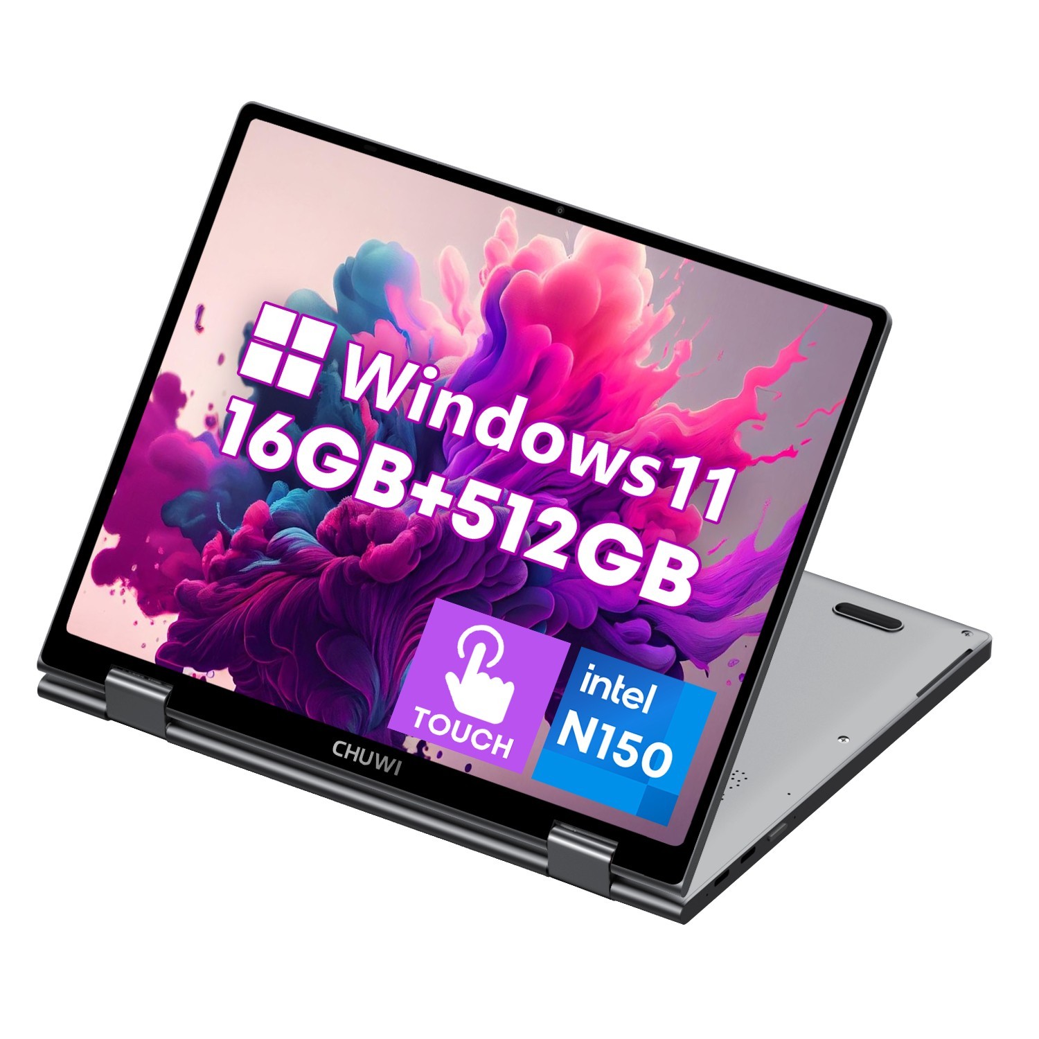 CHUWI MiniBook X 10.51" Windows 11 Laptop Intel N150 up to 3.6GHz 16GB 512GB SSD