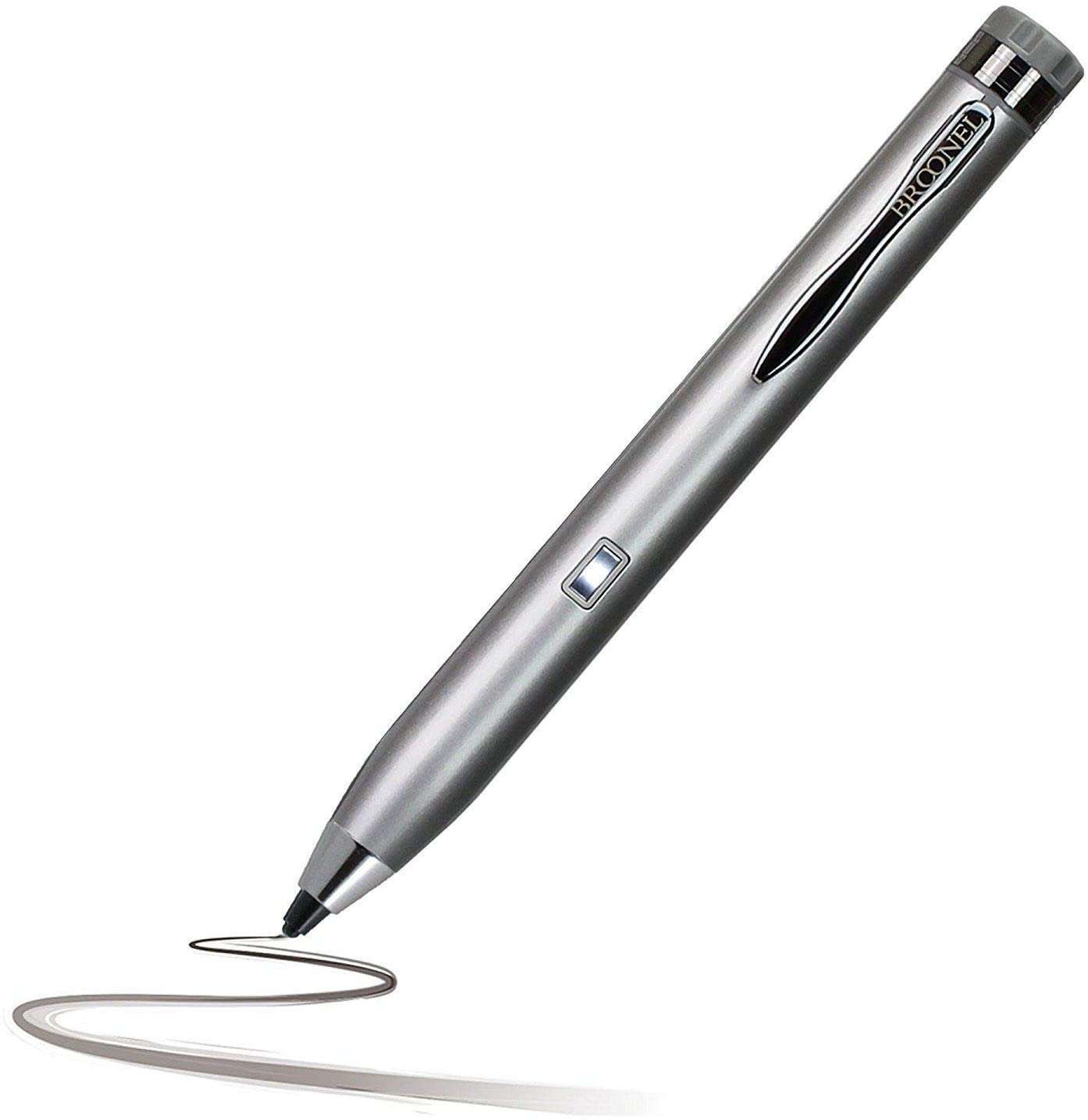 Broonel Silver Fine Point Digital Active Stylus For Honor MagicPad 4 12.3" Table