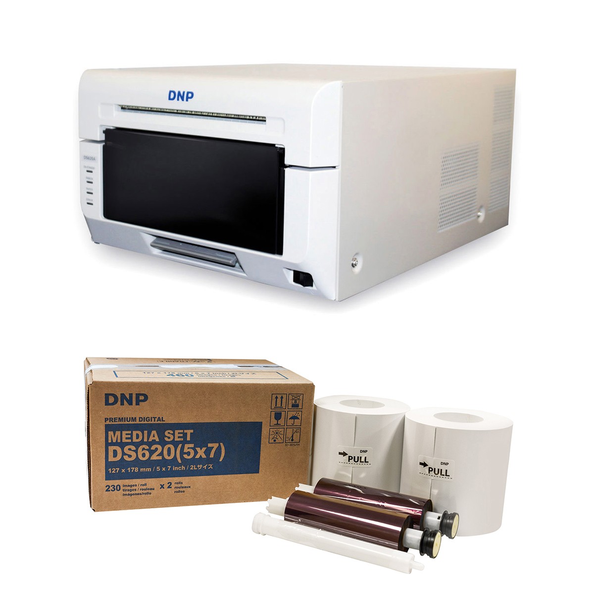 DNP DS620A Dye Sub Professional Photo Printer, Bundled With DNP 5x7" Dye Sub Med