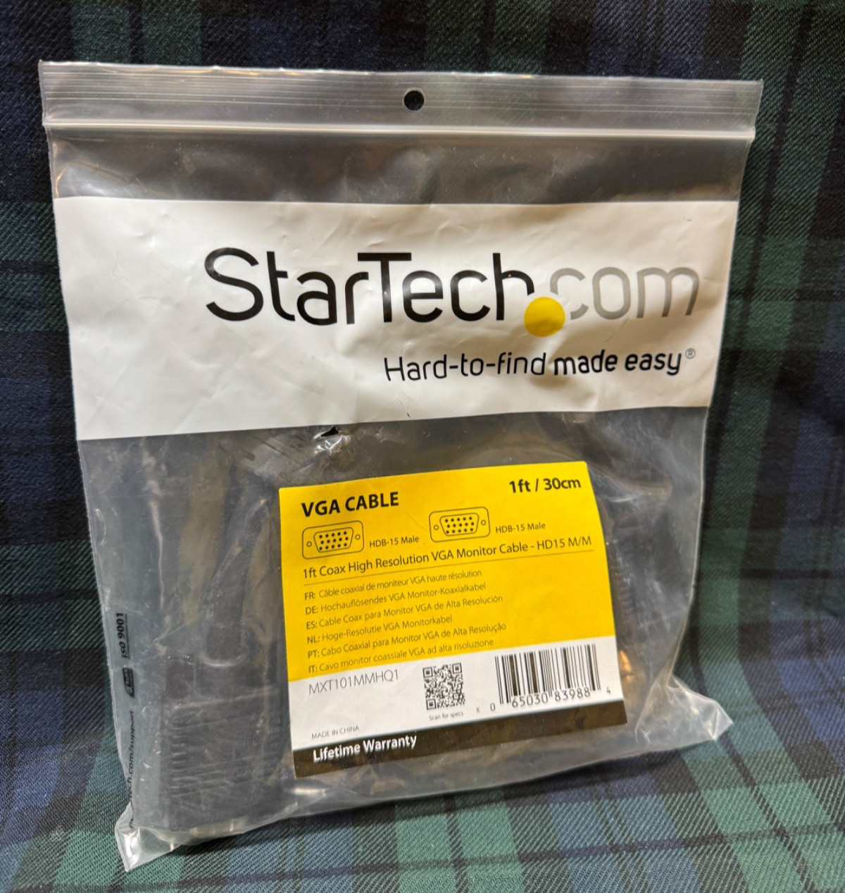 Startech.com VGA Cable 1Ft HD15 Male/Male Monitor Cable