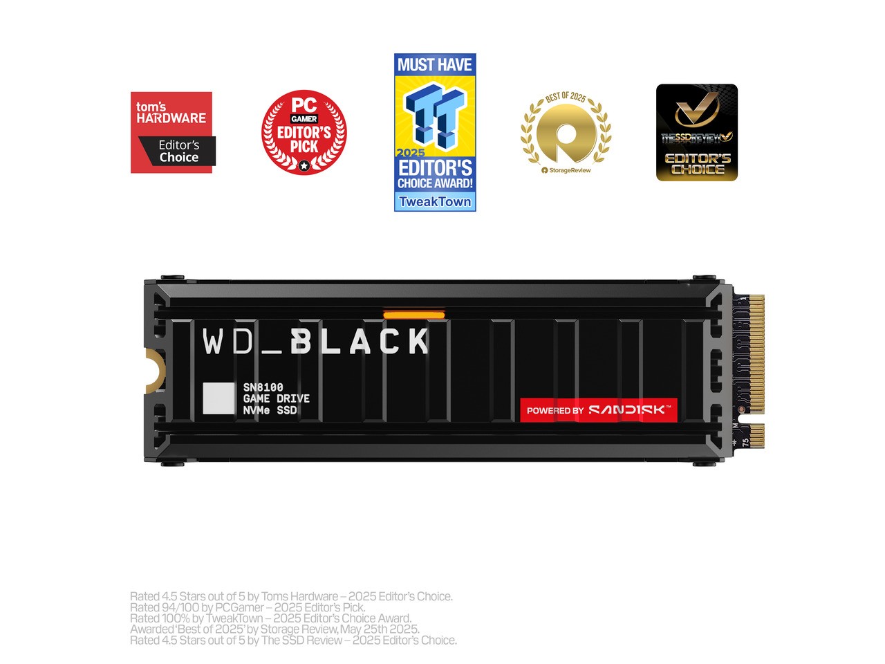 WD_BLACK SN8100 NVMe SSD - 2TB, With Heatsink, M.2 2280 PCI-Express 5.0 x4