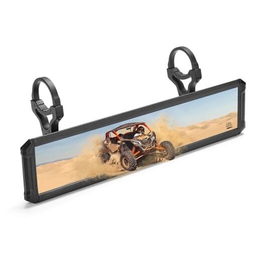  15" Large UTV Rear View Mirror Billet Aluminum Protection with 1.65"-2" 