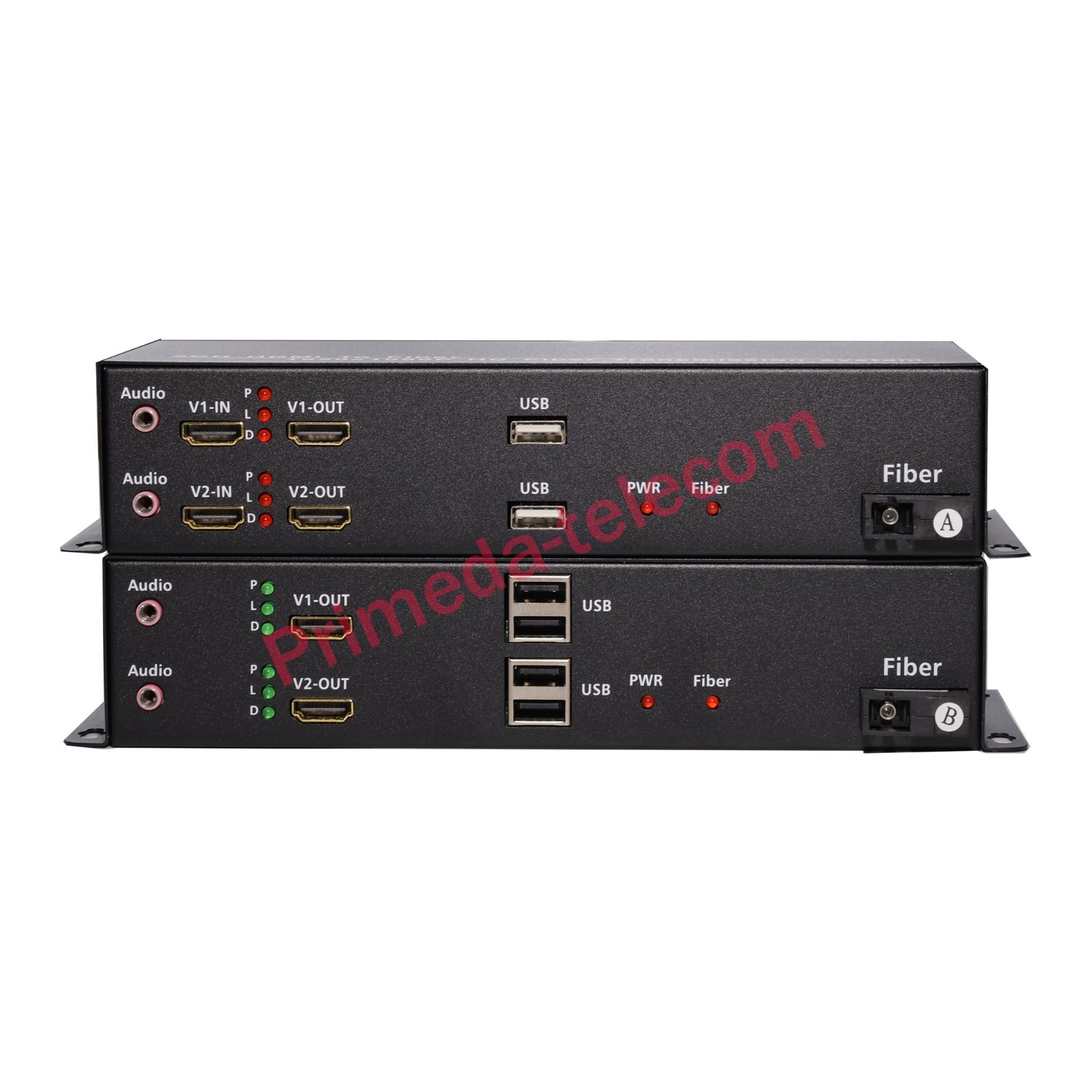 2CH 1080P HDMI over Fiber Optic Extender Media Converter With 2 KVM and Audio