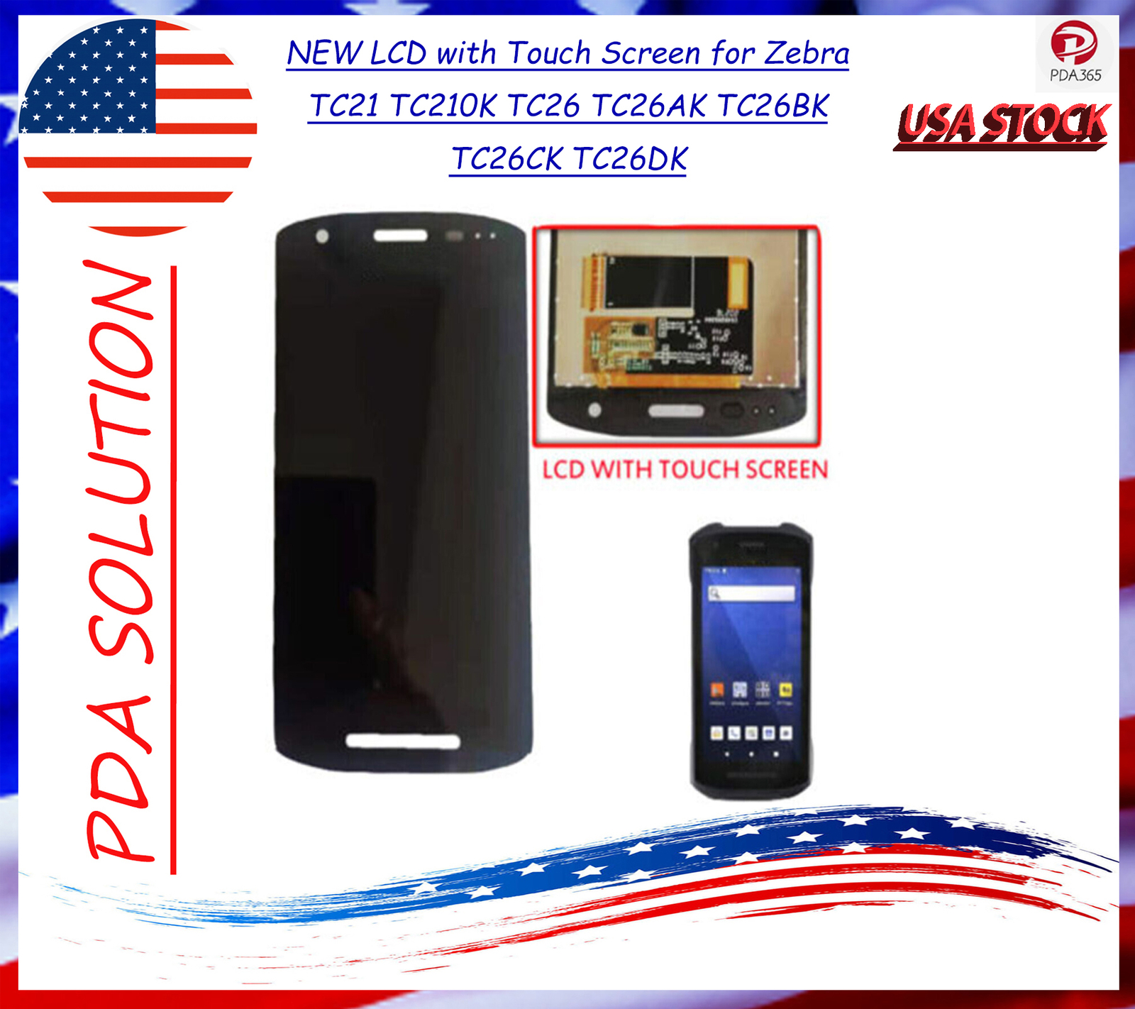NEW LCD with Touch Screen for Zebra TC21 TC210K TC26 TC26AK TC26BK TC26CK TC26DK