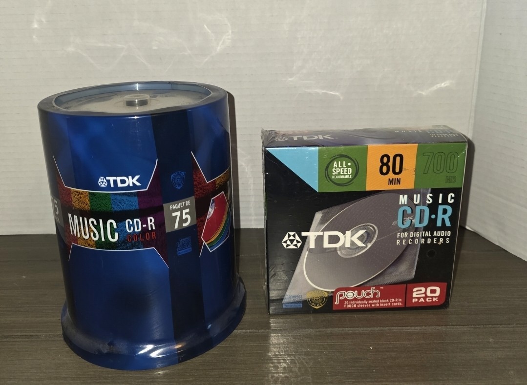 TDK CD-R 80 Min 75 & 20 Pack Music Recordable  Blank Discs New Sealed Lot Of 2