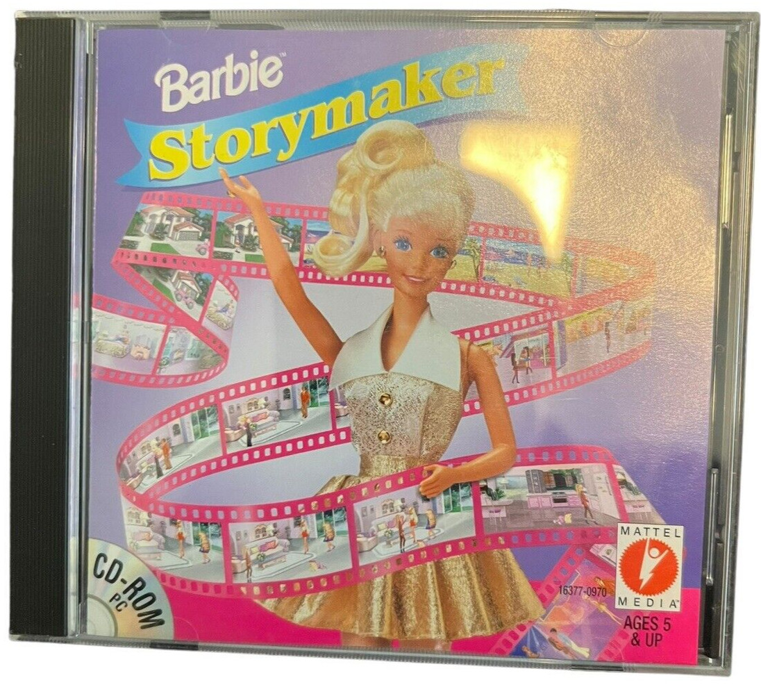 Vintage 1996 Mattel Barbie Storymaker Game Windows CD Rom Software NIB