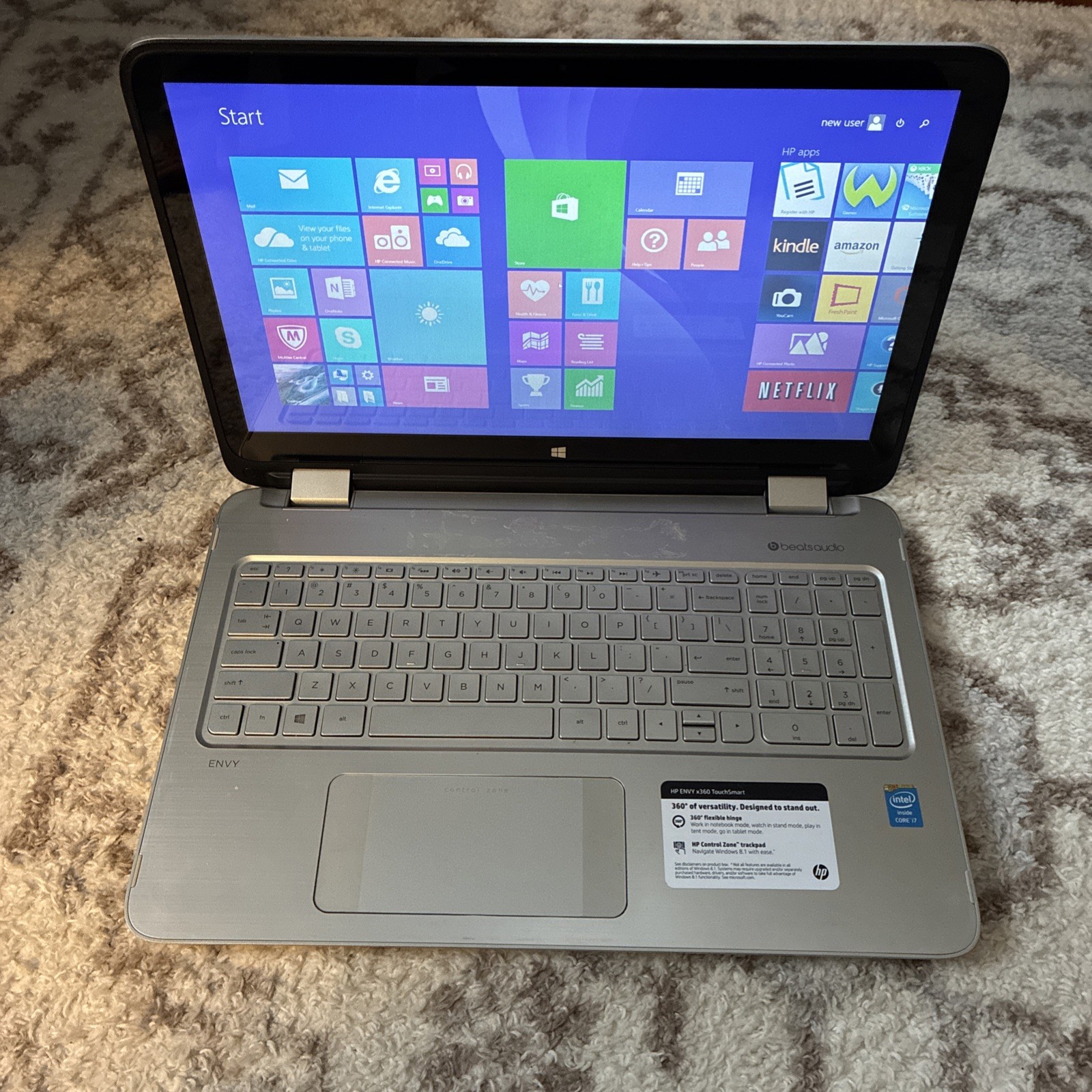 HP Envy X360 Touch 15-u011dx 1 TB Intel i7 2.00ghz 8 GB RAM Windows 8