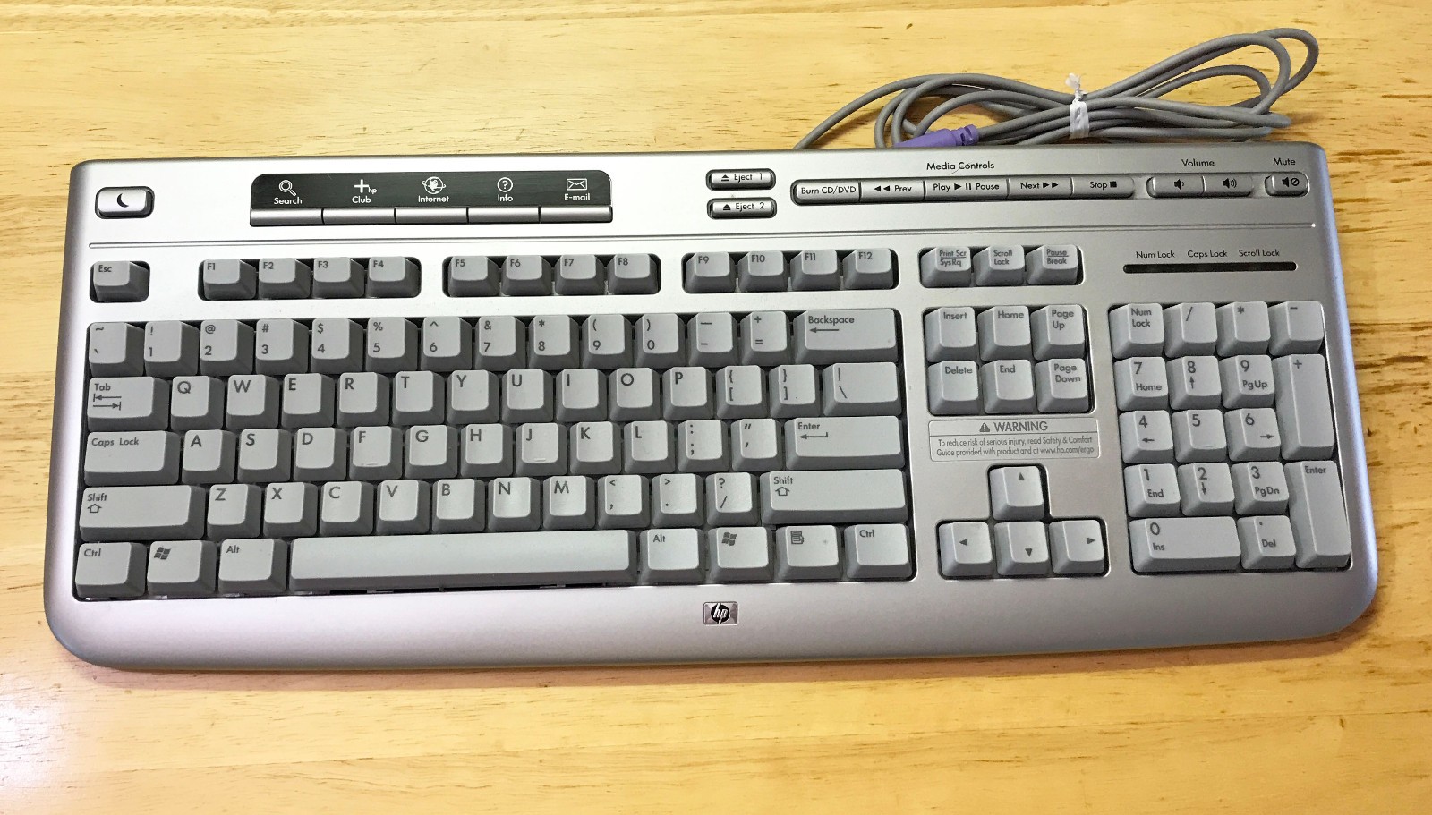 HP MODEL RT7H10 PS/2 MULTIMEDIA WINDOWS KEYBOARD VINTAGE