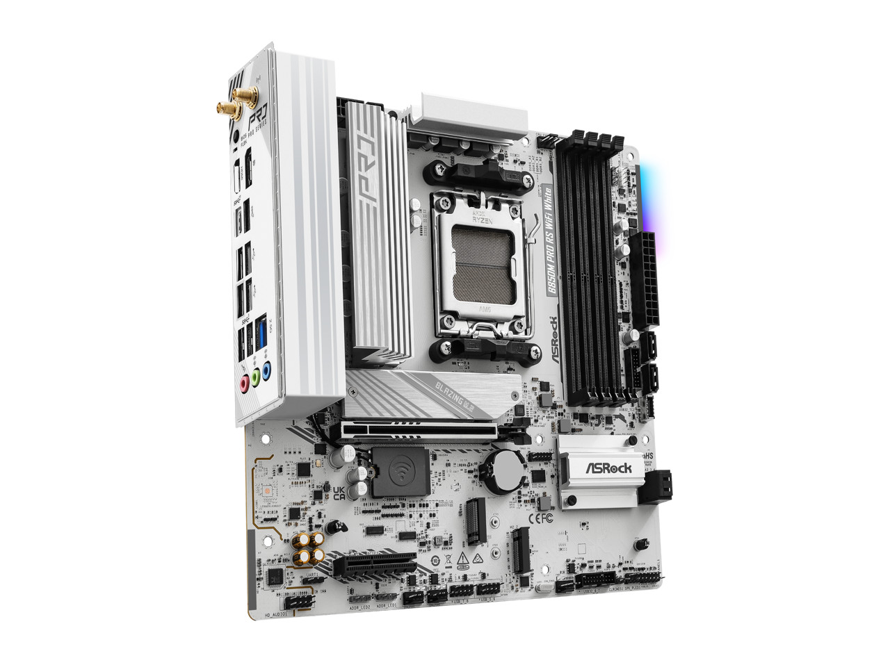 B850M Pro RS WiFi White Micro ATX Motherboard ASRock