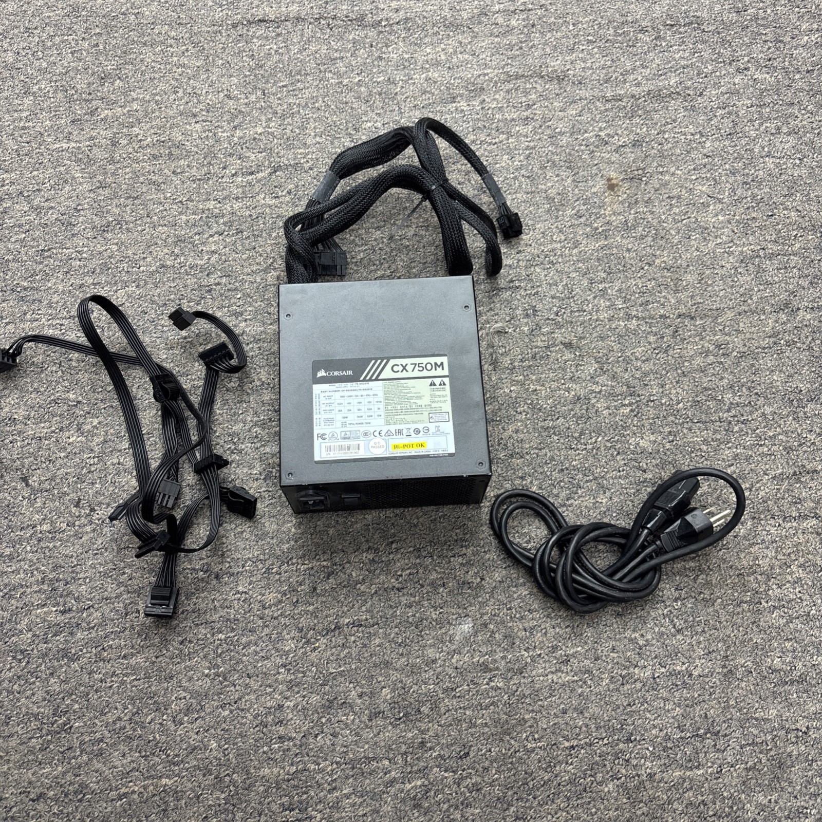 Corsair CX750M 750W  Bronze ATX Semi-Modular Power Supply PSU - Working