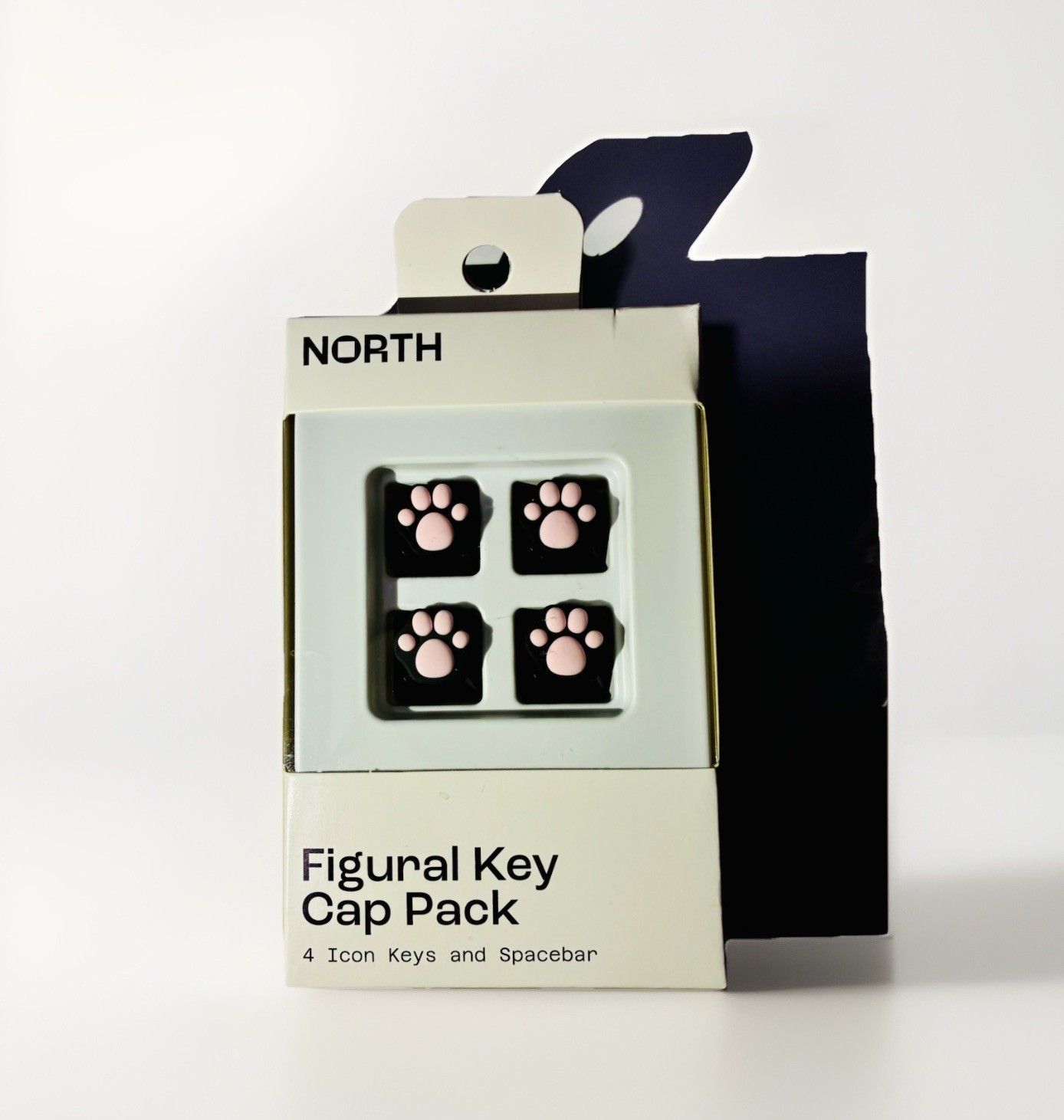 North Figural Keyboard Key Cap Pack Paw Print Black w/ Pink Paw NEW