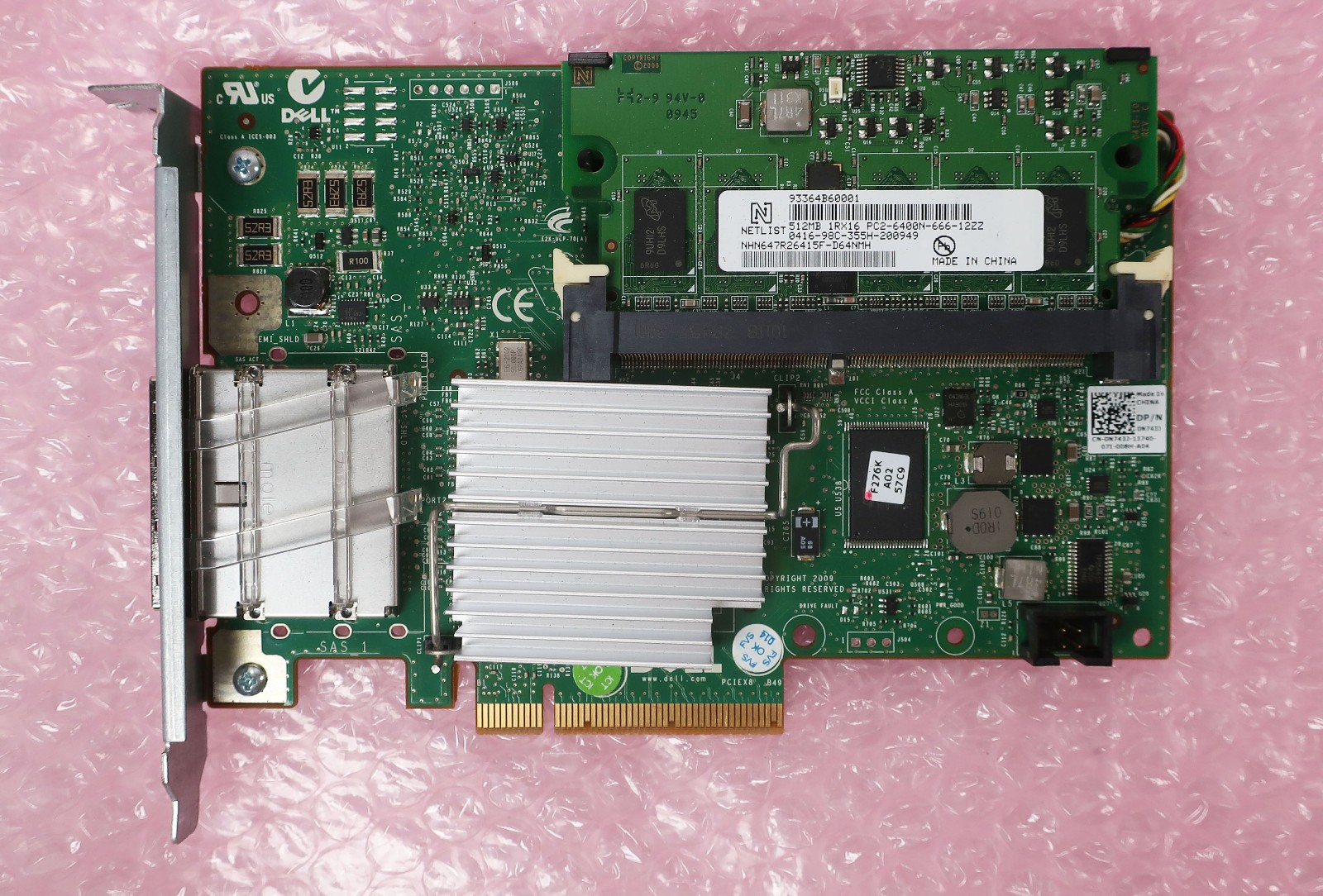 N743J DELL PERC H800 512MB 6GBPS SAS SATA RAID Controller 0N743J