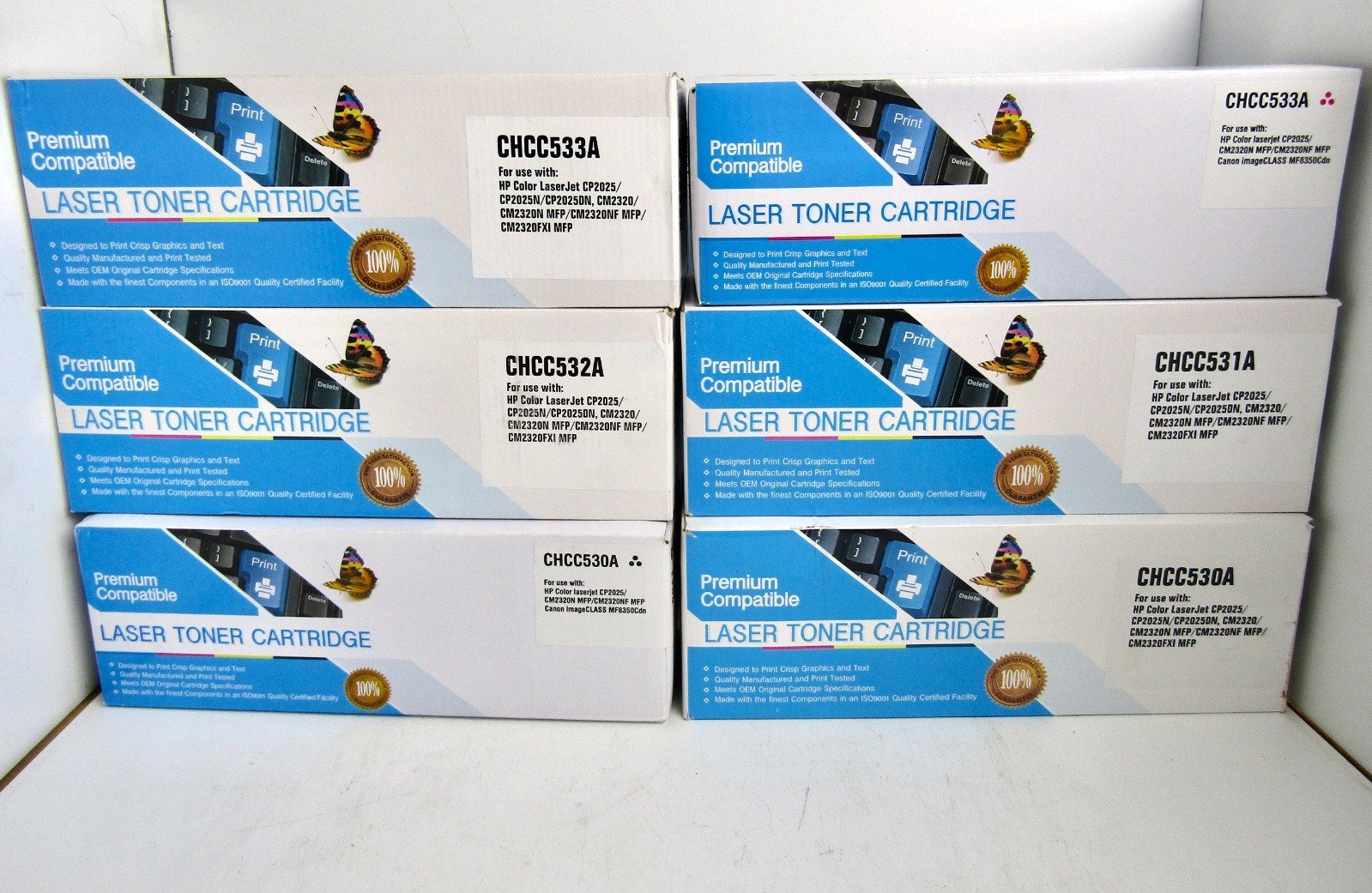 6PK Compatible Toner Set 304A CC530A CC531A CC532A CC533A For HP LaserJet CP2025