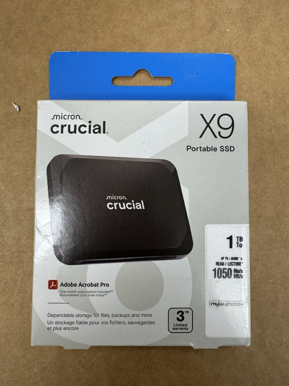 Crucial X9 1 TB Portable Solid State Drive External ct1000x9ssd9 1050MB/s-NEW