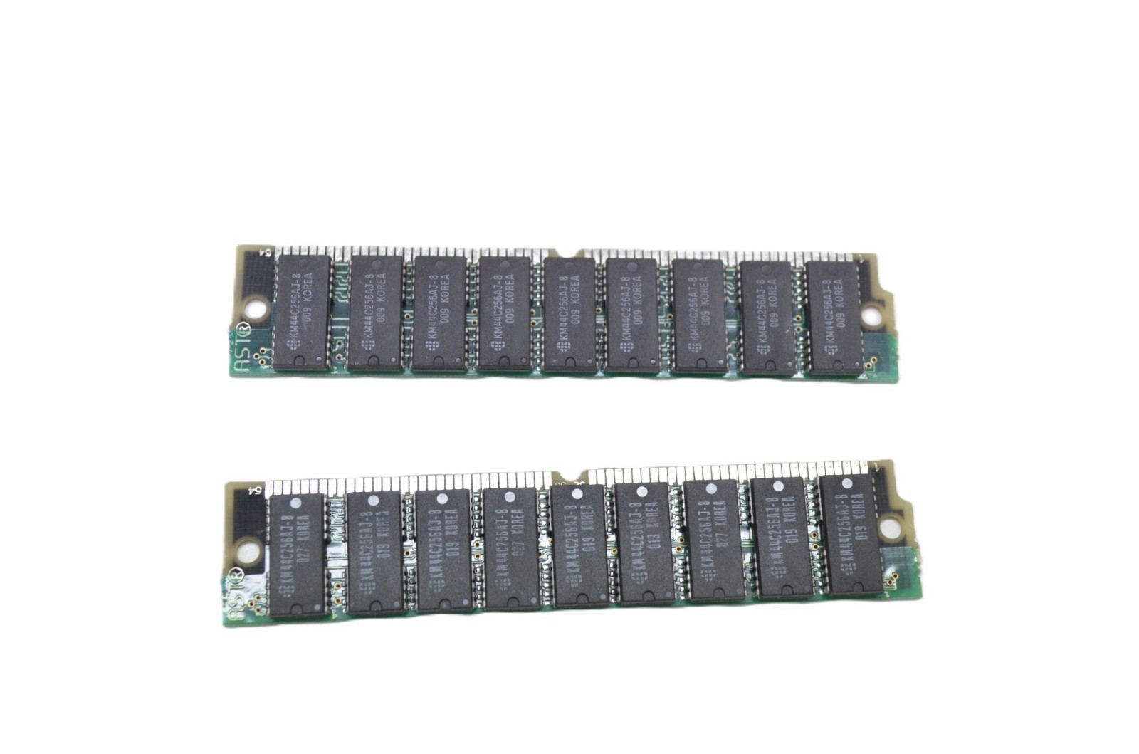 Samsung Vintage RAM Lot of 2 256KB 9 Chip 64 Pin KM44C256AJ-8