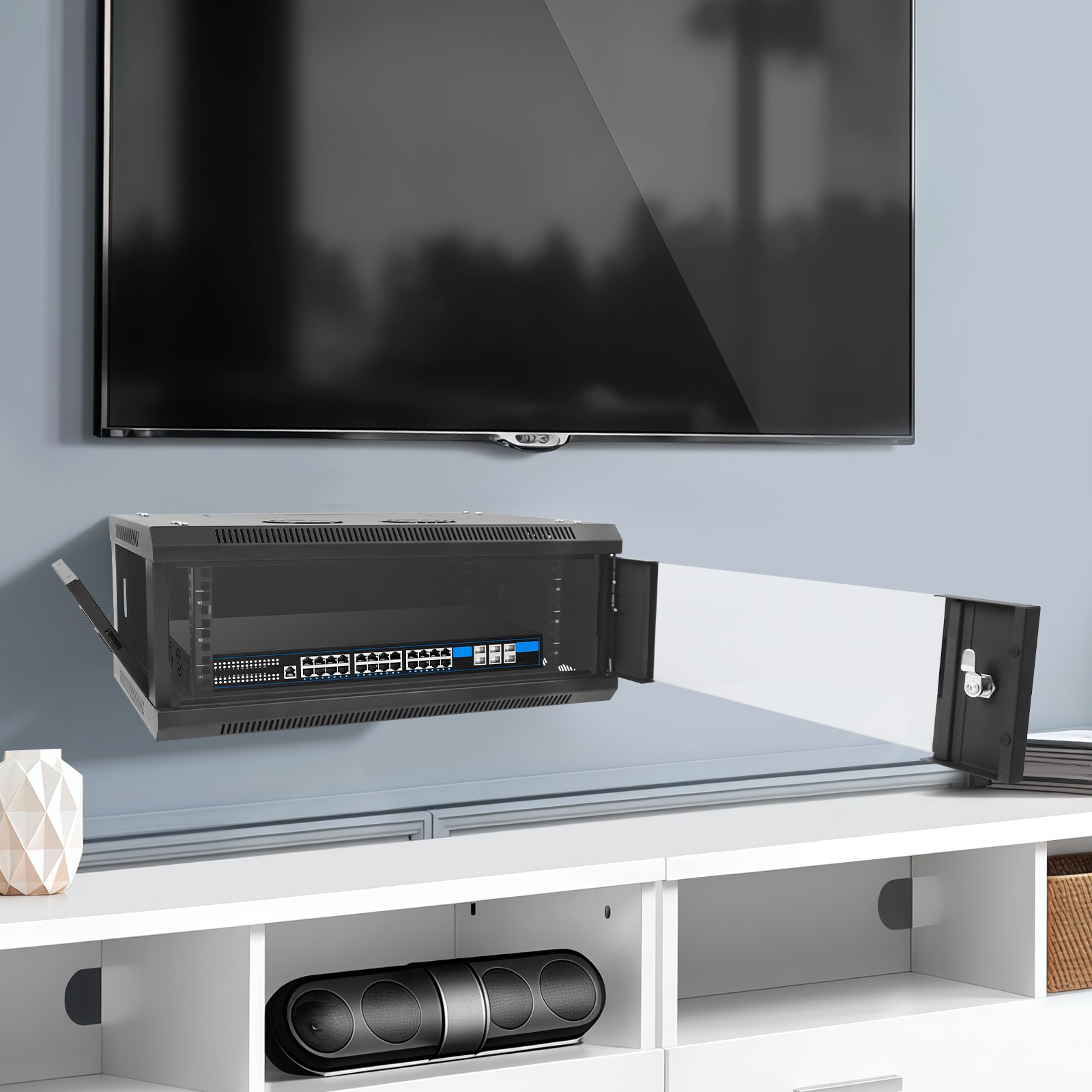 4U Professional Wall Mount Network Server Cabinet, Server Network Rack