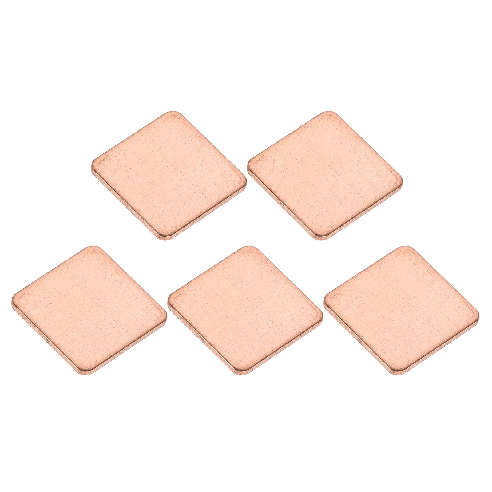 5 Pack 15x15x1mm Copper Pad Thermal Kit IC Chips Heatsink Cooler Shim for Laptop