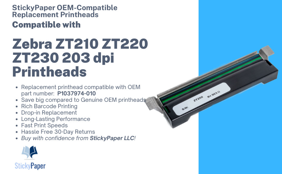 Zebra ZT200 Series 203 dpi Printhead (P1037974-010) USA Stocked & Shipped