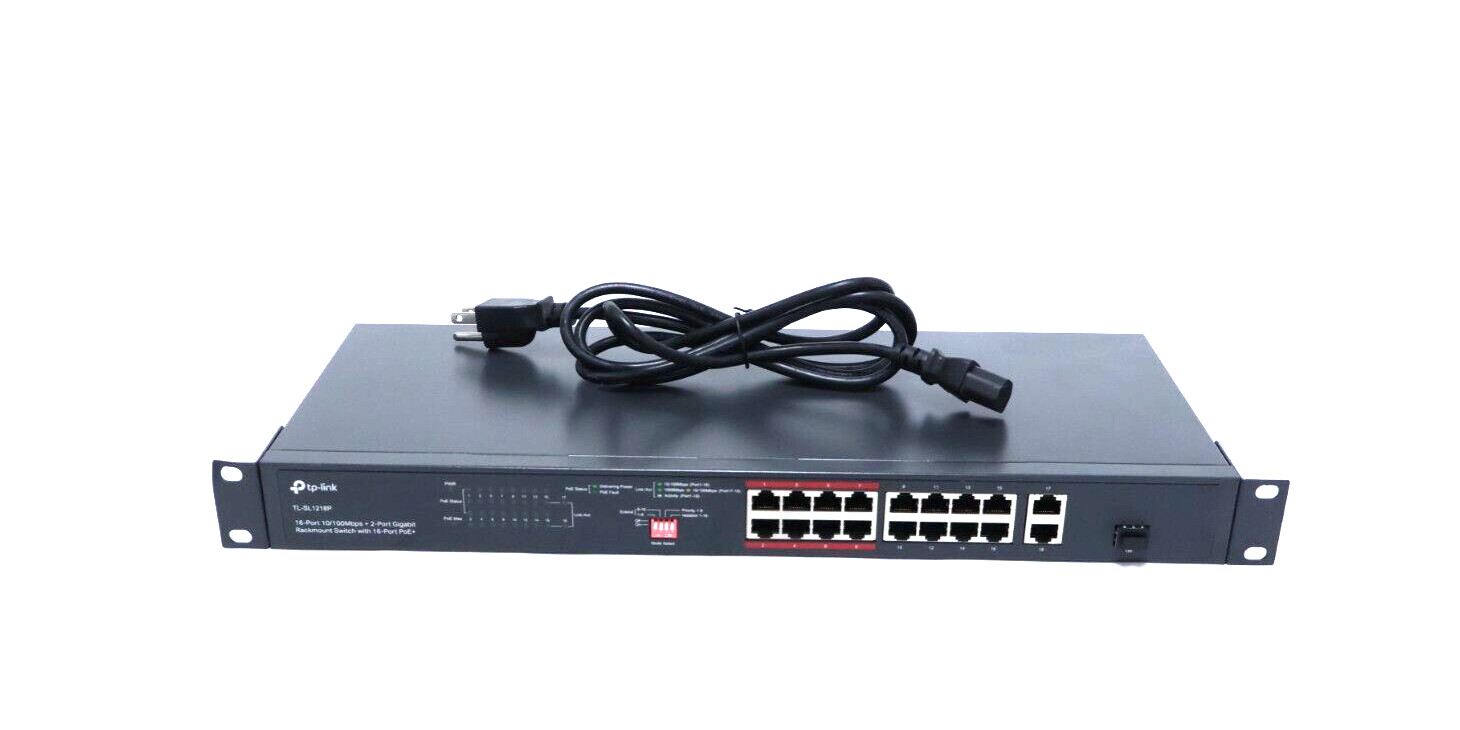 TP-Link TL-SL1218P 16 Port 10/100Mbps Fast Ethernet PoE Switch 16 PoE+