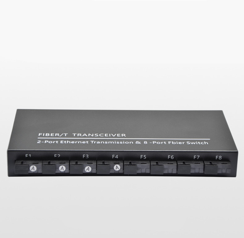 1Pc 1000M Ethernet Optical Fiber Switch 8 SC fiber 2 RJ45 Fiber Media Converter