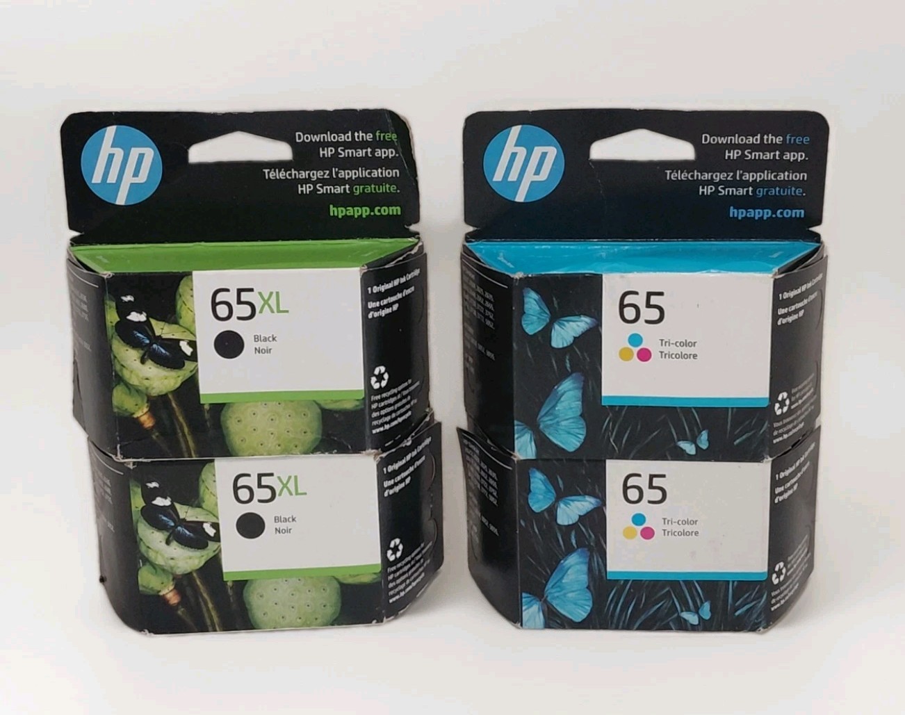 Hp 65XL Black/65 Tri-Color Ink Cartridge 4 Total Exp. 2026-2027