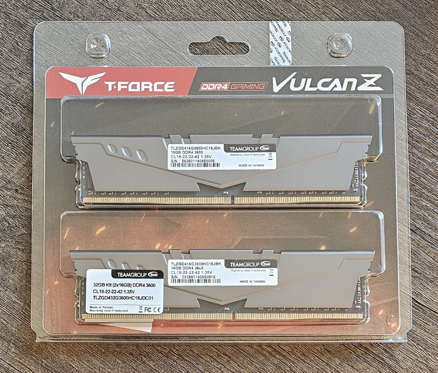 TEAMGROUP T-Force Vulcan Z DDR4 32GB Kit (2x16GB) 3600MHz (PC4-28800)