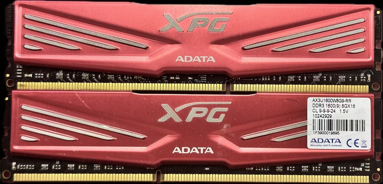 ADATA XPG AX3U1600W8G9-RR 8GB × 2 DDR3-1600 CL9 UDIMM Desktop Ram